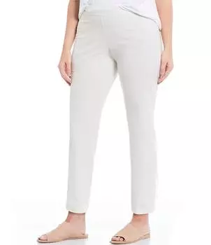 Eileen Fisher узкие брюки из моющегося эластичного крепа больших размеров до щиколотки, слоновая кость