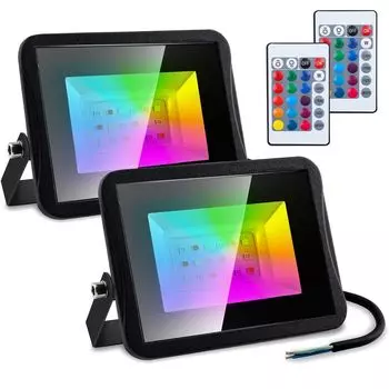 EINFEBEN 2X 10 Вт RGB светодиодный прожектор наружного освещения IP67 садовый светильник точечный светильник внутреннее освещение, серебро