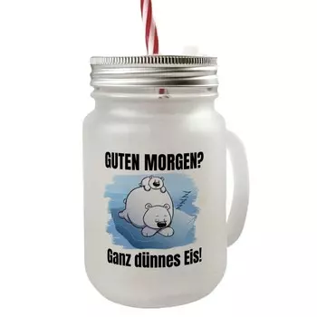 Eisbr Mason Jar Jar Ручка для питья Стакан с крышкой с надписью «Доброе утро»? Довольно speecheese