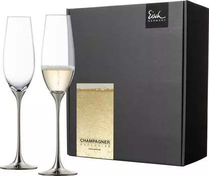 EISCH 2 бокала для шампанского 500/95 платина в подарочной упаковке CHAMPAGNE EXCLUSIV 47750095