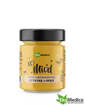 Ekamedica Mid Wielokwiatowy Cytryna, Imbir, Naturalna Witamina C многоцветковый мед, 250 g