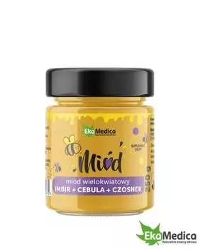 Ekamedica Mid Wielokwiatowy Imbir, Cebula, Czosnek многоцветковый мед, 250 g
