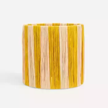 El Corte Ingls Абажур из желтой рафии в полоску, желтый