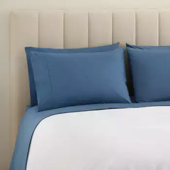 El Corte Ingls плотность нитей 200, перкаль, хлопковая простыня, плоский лист, синий