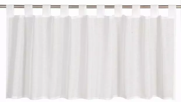 Elbersdrucke Bistro Штора с петлями Effecto 00 белая однотонная полупрозрачная ширма для кухонного окна 48x140 см