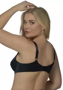 Elbrina Бюстгальтер на косточках "ВЫШИВКА", с кружевом сбоку, черный