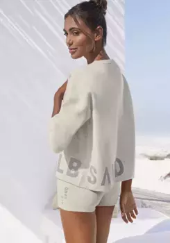 Elbsand вязаный свитер "толстовка для отдыха" с вязаным логотипом, серый