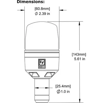 Electro-Voice ND68 Динамический суперкардиоидный микрофон для большого барабана