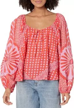 Елена Печатная Free People, цвет Fiery Red Combo