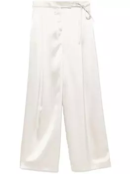 Eleventy атласные брюки, нейтральный