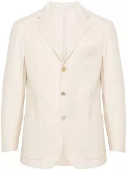 Eleventy блейзер с узором «ёлочка», белый