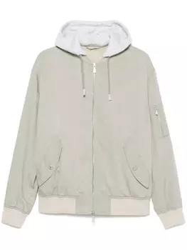 Eleventy бомбер с капюшоном, зеленый