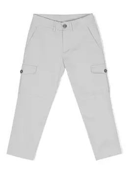 Eleventy брюки прямого кроя с карманами, серый