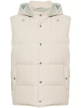 Eleventy дутый жилет с капюшоном, нейтральный цвет