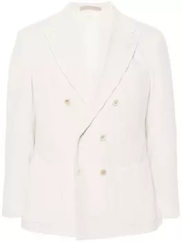 Eleventy двубортный вельветовый пиджак, нейтральный цвет