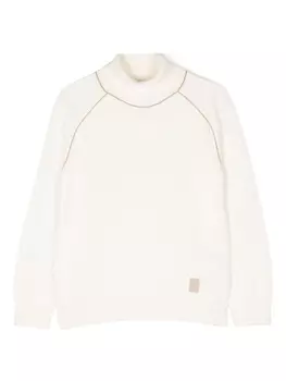 Eleventy джемпер из вирджинской шерсти с логотипом, нейтральный цвет