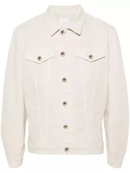 Eleventy джинсовая куртка со вставками, нейтральный цвет