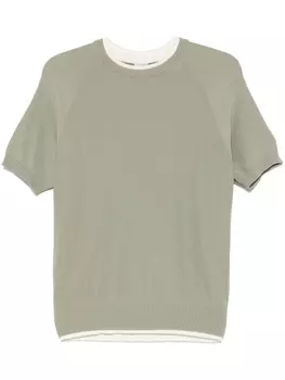 Eleventy фактурная футболка, зеленый
