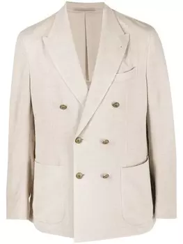 Eleventy фактурный двубортный пиджак, нейтральный цвет