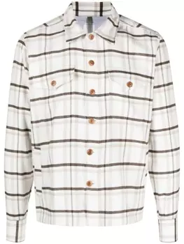 Eleventy фланелевая рубашка в клетку, белый