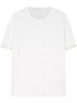 Eleventy футболка с контрастной отделкой, нейтральный цвет