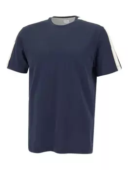 Eleventy футболка с контрастными полосками, синий