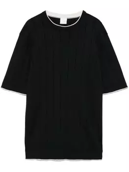 Eleventy футболка в рубчик, черный