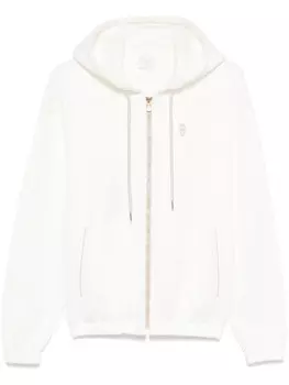 Eleventy худи с вышитым логотипом, белый