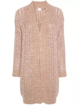 Eleventy кардиган с пайетками, нейтральный цвет