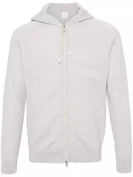 Eleventy кашемировый кардиган с капюшоном, серый