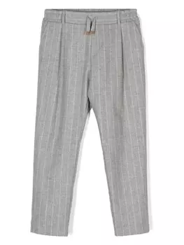 Eleventy Kids брюки в тонкую полоску, серый