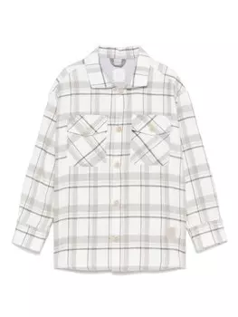 Eleventy Kids фланелевая рубашка, белый