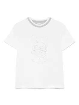 Eleventy Kids футболка с логотипом, нейтральный цвет