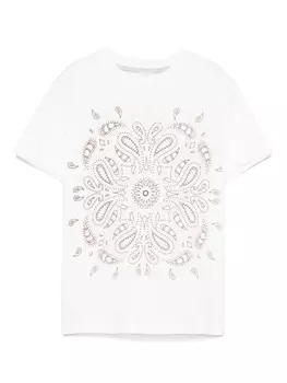 Eleventy Kids футболка с принтом пейсли, белый