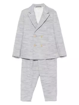 Eleventy Kids меланжевый костюм, синий