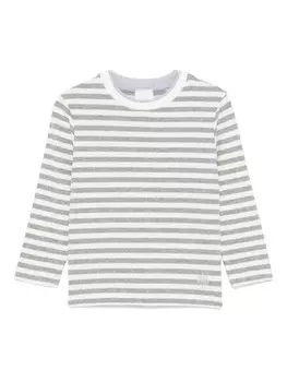 Eleventy Kids полосатая футболка, серый