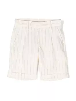 Eleventy Kids полосатые шорты строгого кроя, серый