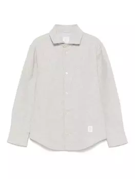 Eleventy Kids рубашка с нашивкой-логотипом, серый