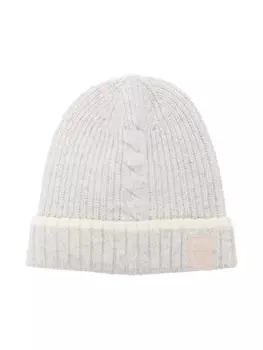 Eleventy Kids шапка бини с нашивкой-логотипом, серый