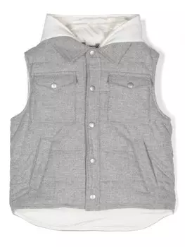 Eleventy Kids стеганый жилет, серый