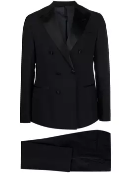 Eleventy костюм-двойка с двубортным пиджаком, синий