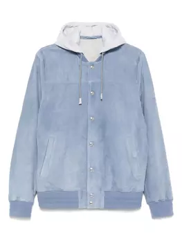 Eleventy кожаный бомбер, синий