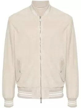 Eleventy куртка с отделкой в полоску, нейтральный цвет