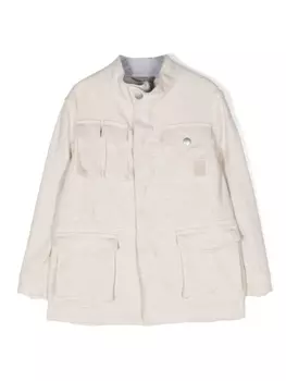 Eleventy куртка в елочку, нейтральный цвет