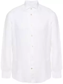 Eleventy льняная рубашка на пуговицах, белый