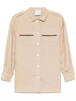 Eleventy льняная рубашка, нейтральный