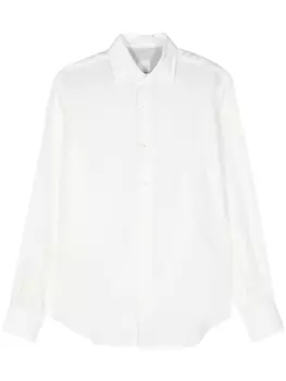 Eleventy льняная рубашка с длинными рукавами, белый