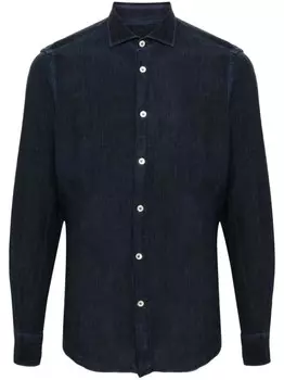 Eleventy льняная рубашка, синий