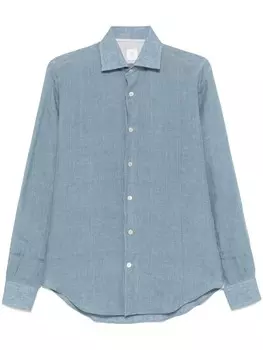 Eleventy льняная рубашка, синий