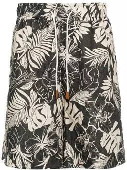 Eleventy льняные шорты, черный